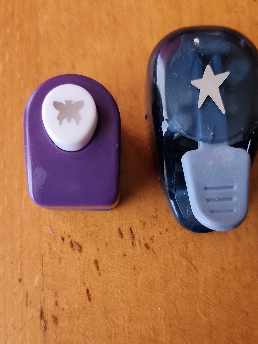 Kids Paper Craft Punch Duo - Purple Butterfly and Blue Star